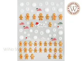 3D Gingerbread Man Adhesive Nail Art Sticker - 1 pc (TS-1032)