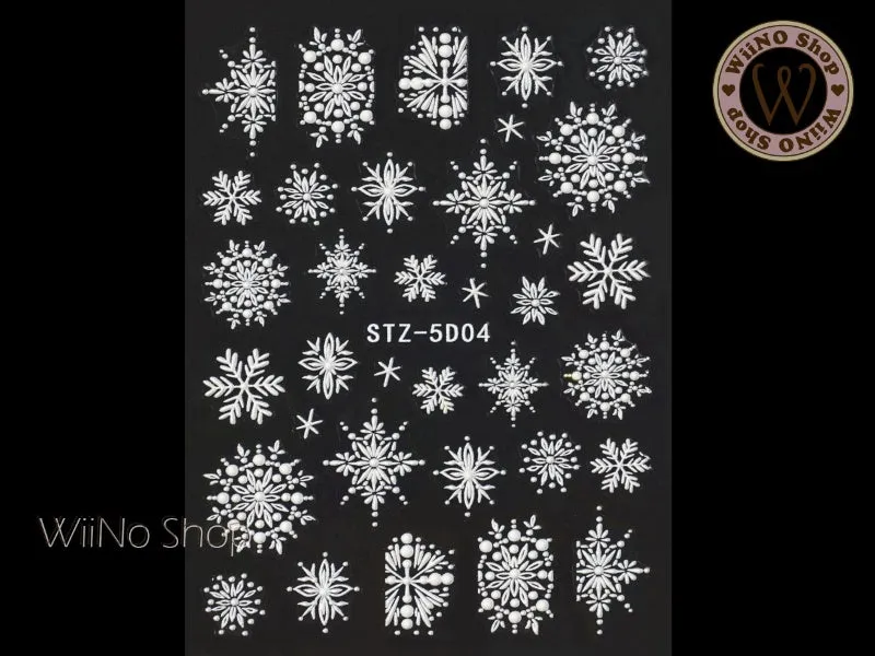 3D Snowflake Adhesive Nail Art Sticker - 1 pc (STZ-5D04)