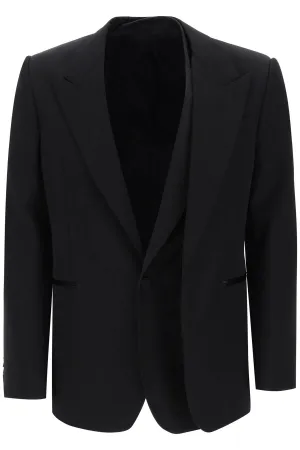 ALEXANDER MCQUEEN trompe l'oeil jacket in grain de poudre