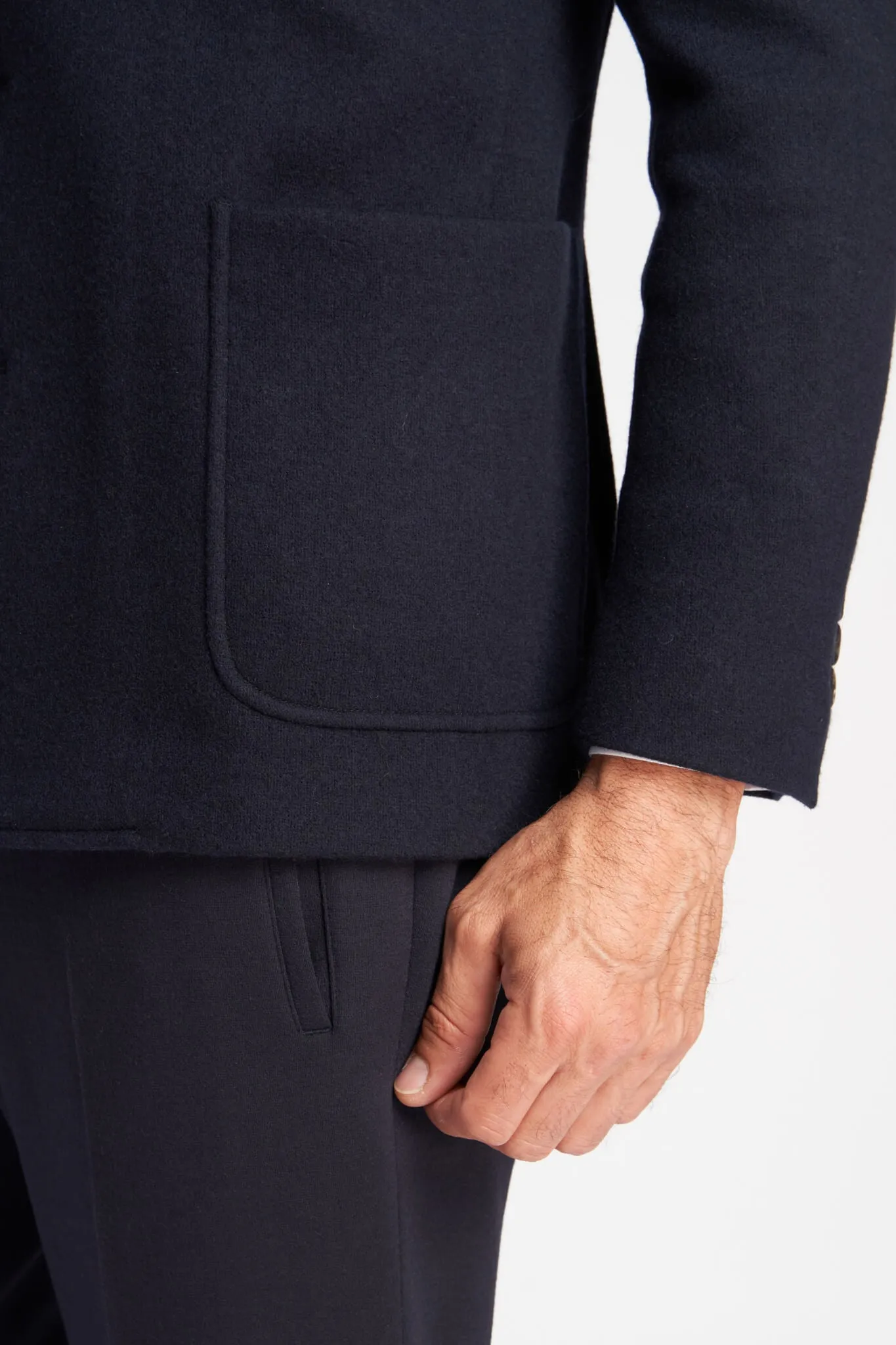 Bard wool and cashmere blazer with leather details