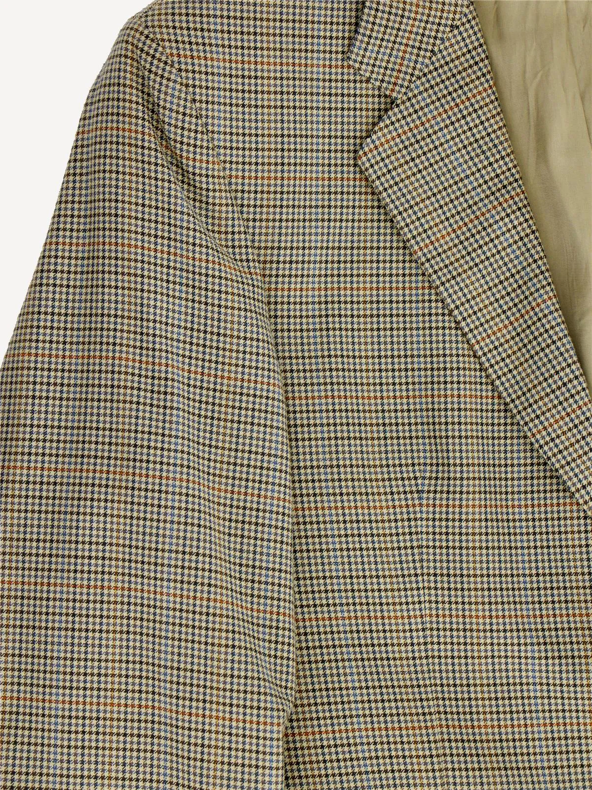 Beige Houndstooth Check True Vintage Blazer