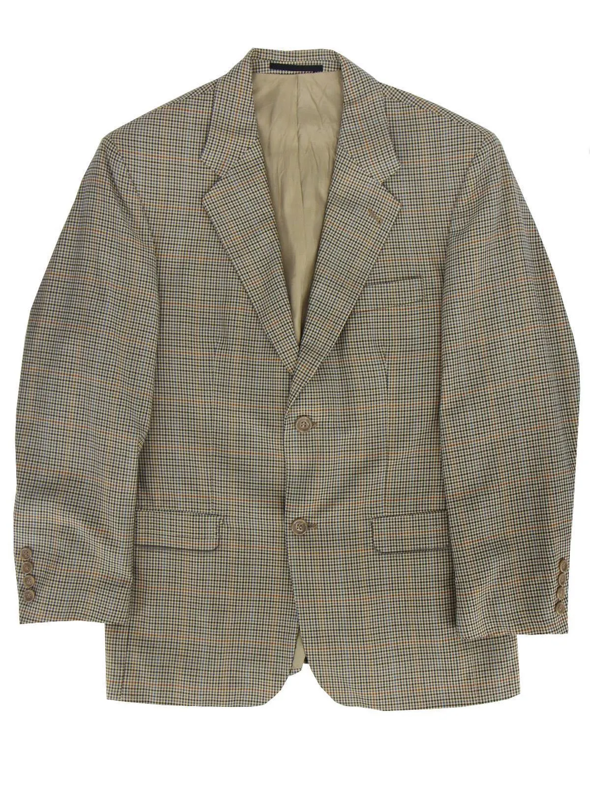 Beige Houndstooth Check True Vintage Blazer