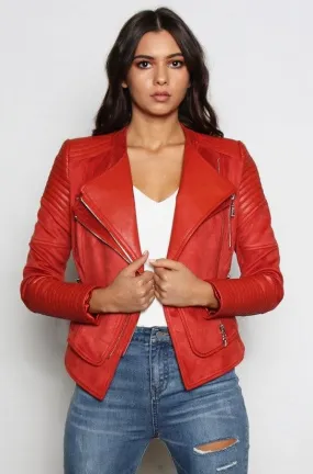 Bessy Biker Moto Jacket - Rust