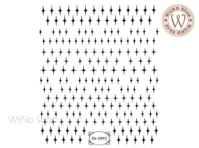 Black Mini Cross Star Adhesive Nail Art Sticker - 1 pc (TH-0992)