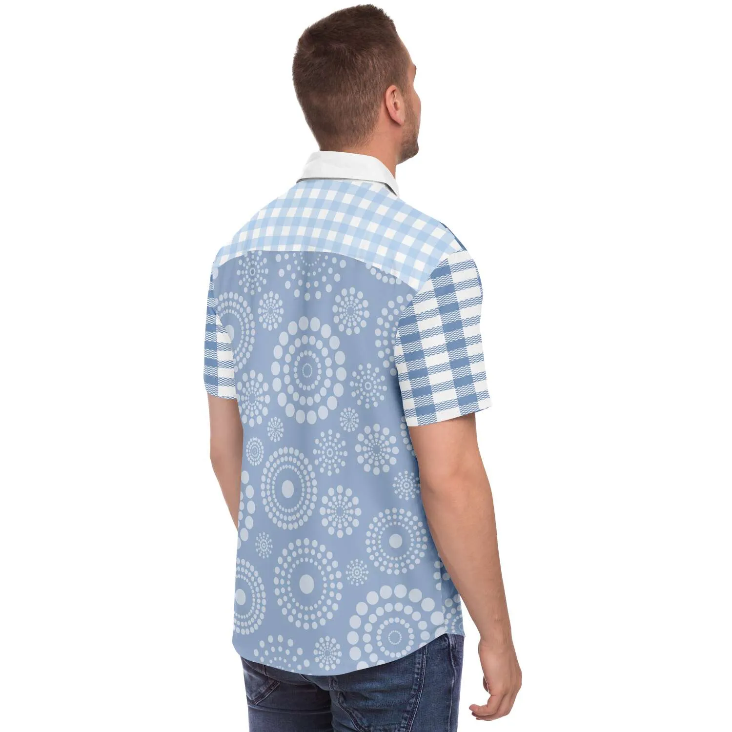 Blue Lagoon Short Sleeve Button Down Shirt