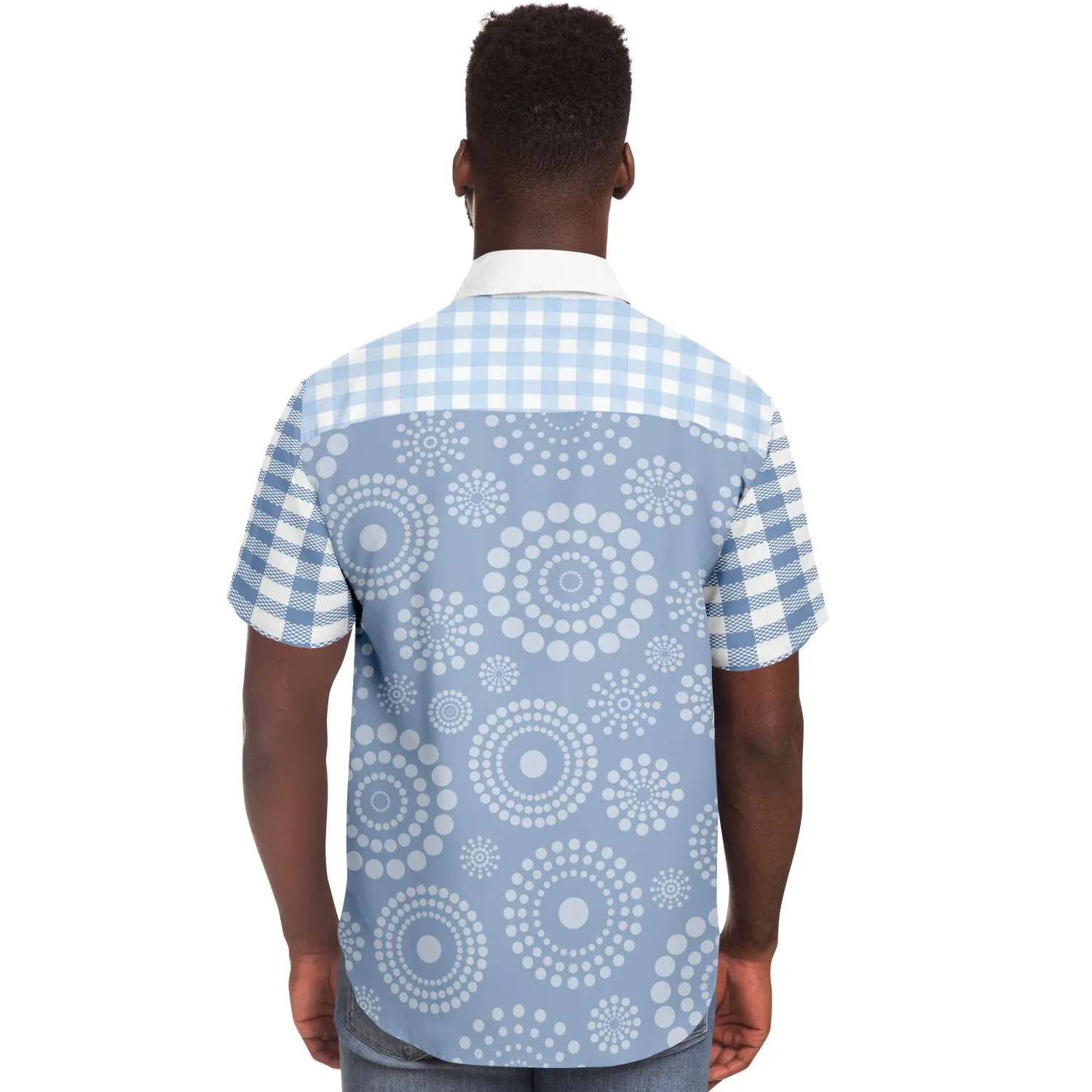 Blue Lagoon Short Sleeve Button Down Shirt