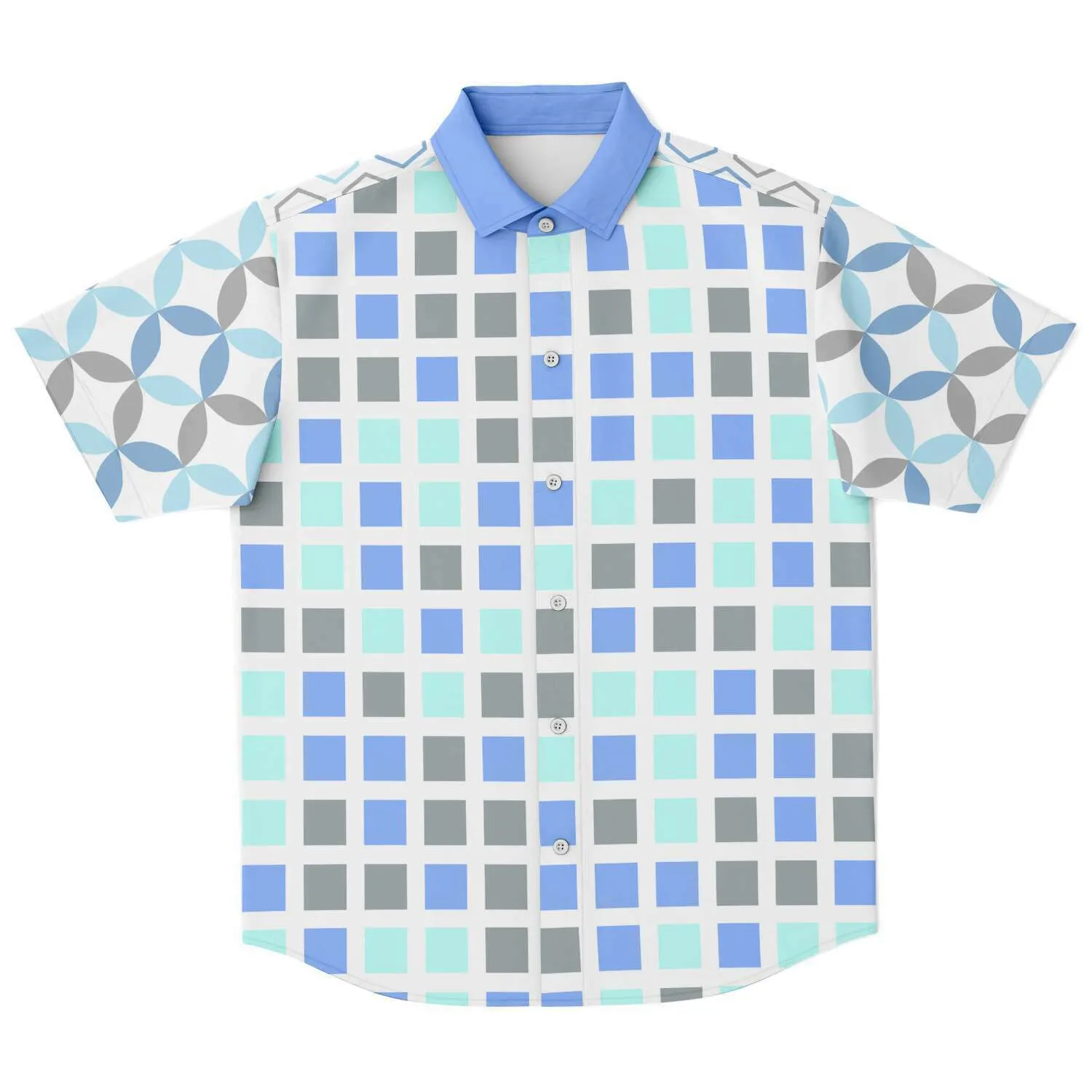 Blue Skies Ahead Short Sleeve Button Down Shirt