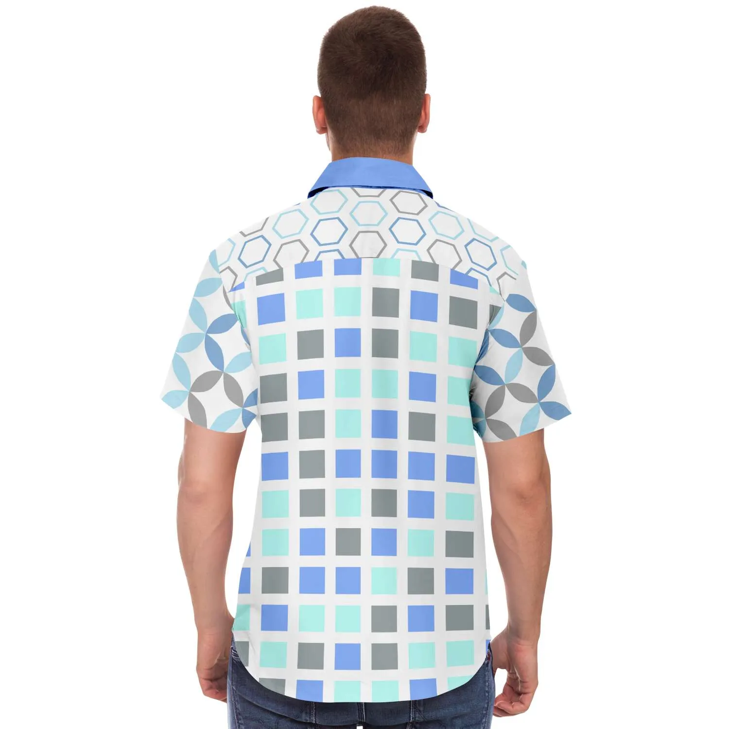 Blue Skies Ahead Short Sleeve Button Down Shirt