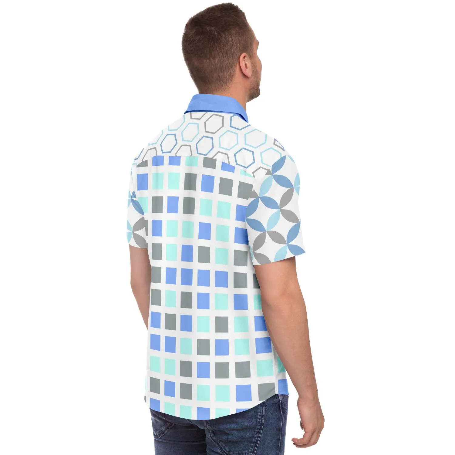 Blue Skies Ahead Short Sleeve Button Down Shirt