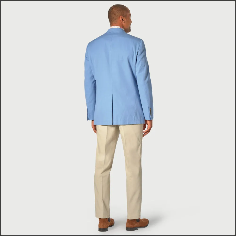 Brook Taverner Tatton Sky Blue Cotton Linen Jacket <><>