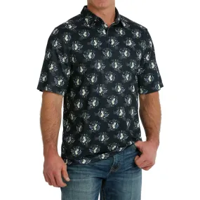 Cinch Men's ArenaFlex Floral Polo Short Sleeve Shirt - Navy