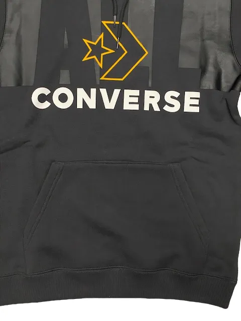 Converse men's sweatshirt with hood and pouch pocket All Star Hoodie 360gr 10024991 A01 032 black