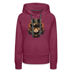 Damen Hoodie mit Katzenmotiv "Steampunk Cat"