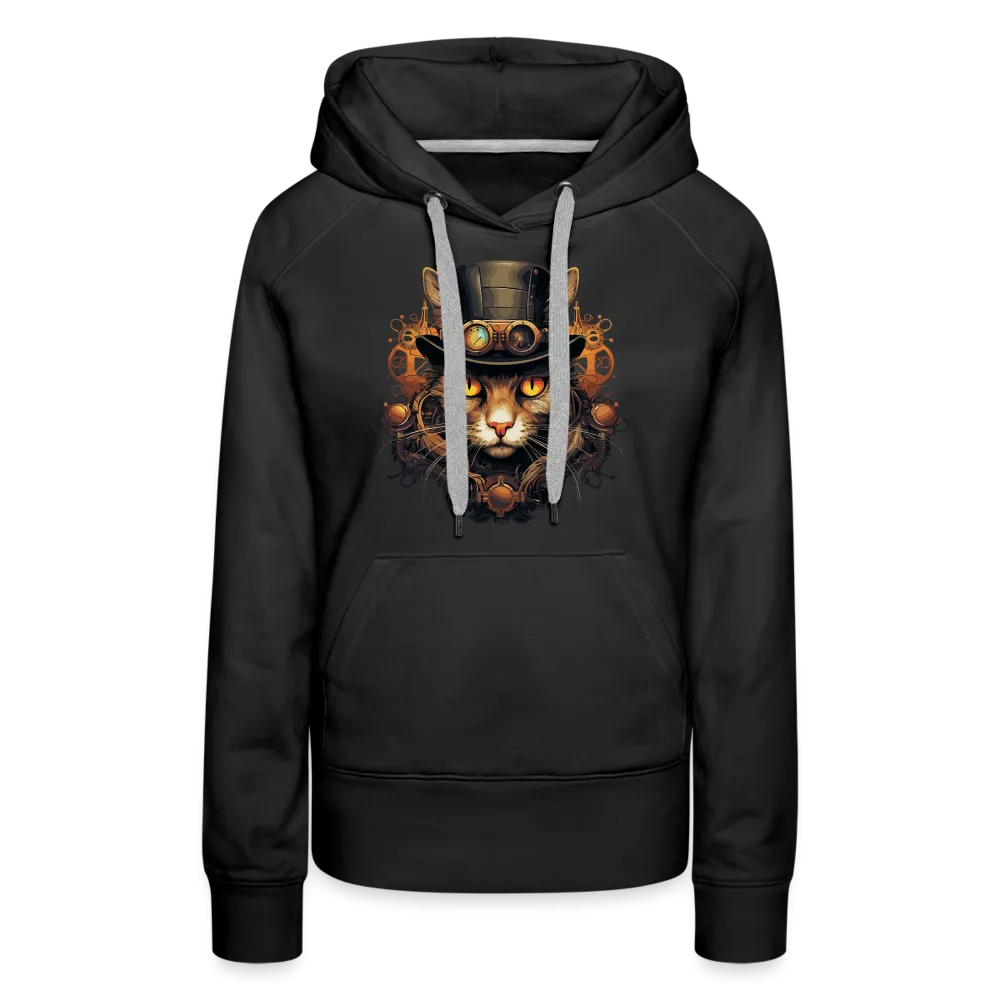 Damen Hoodie mit Katzenmotiv "Steampunk Cat"