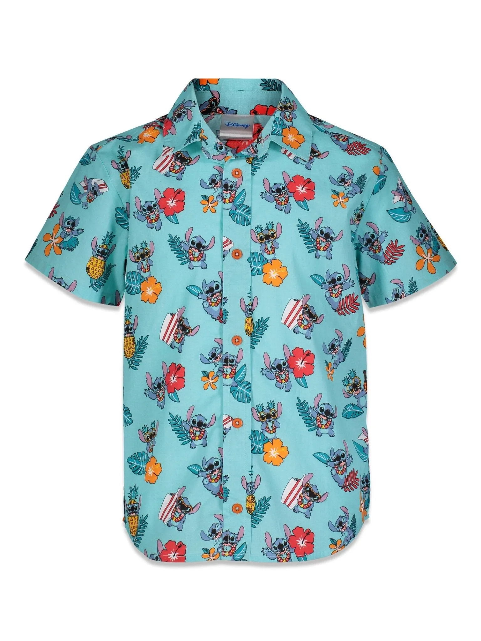 Disney Lilo & Stitch Hawaiian Button Down Dress Shirt