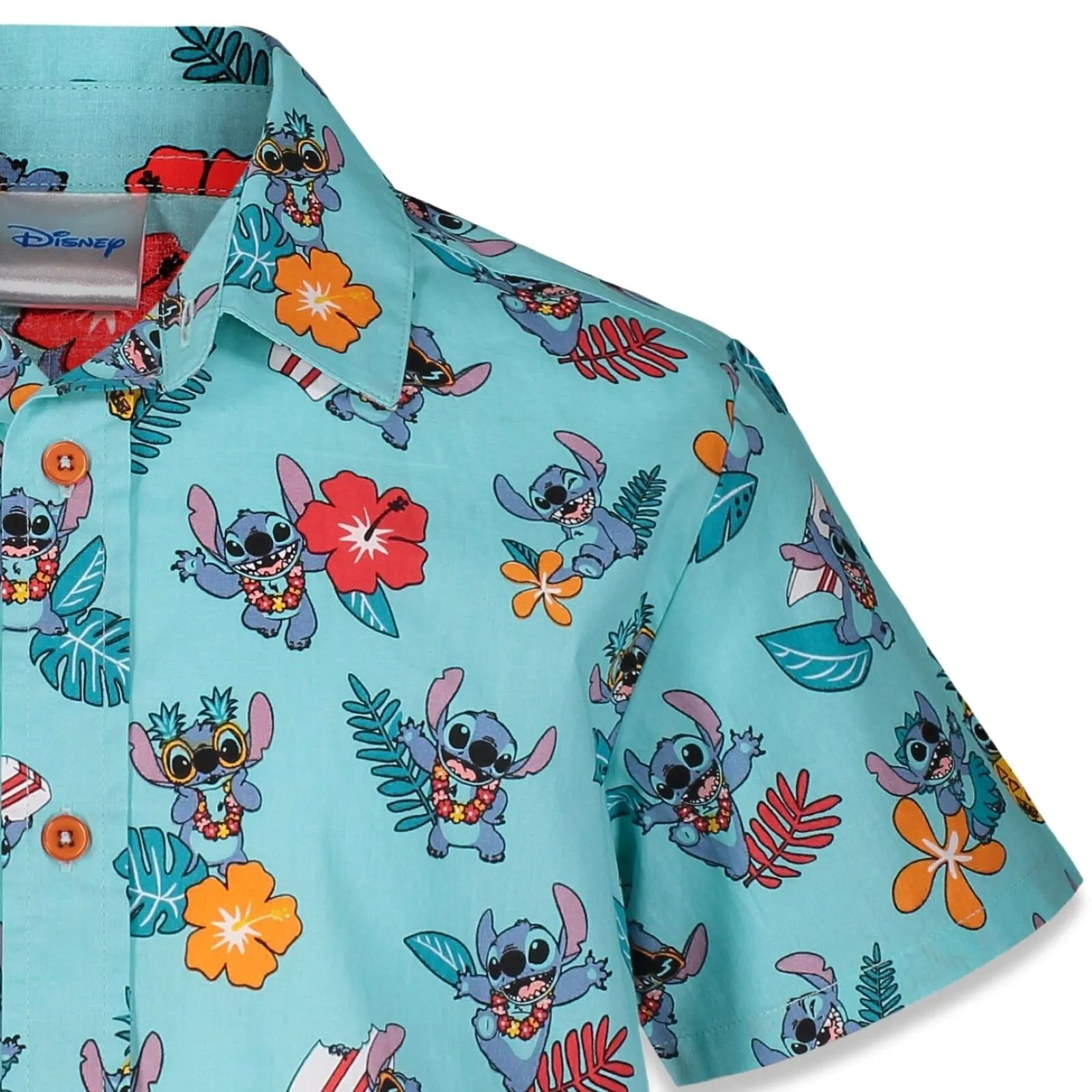 Disney Lilo & Stitch Hawaiian Button Down Dress Shirt