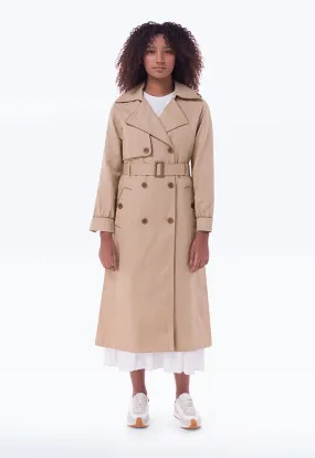 Double Breasted Solid Trench Coat