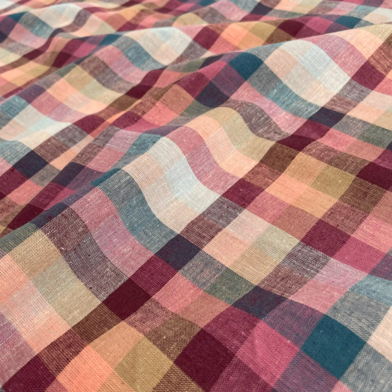 Estelle Linen Cotton Check Fabric