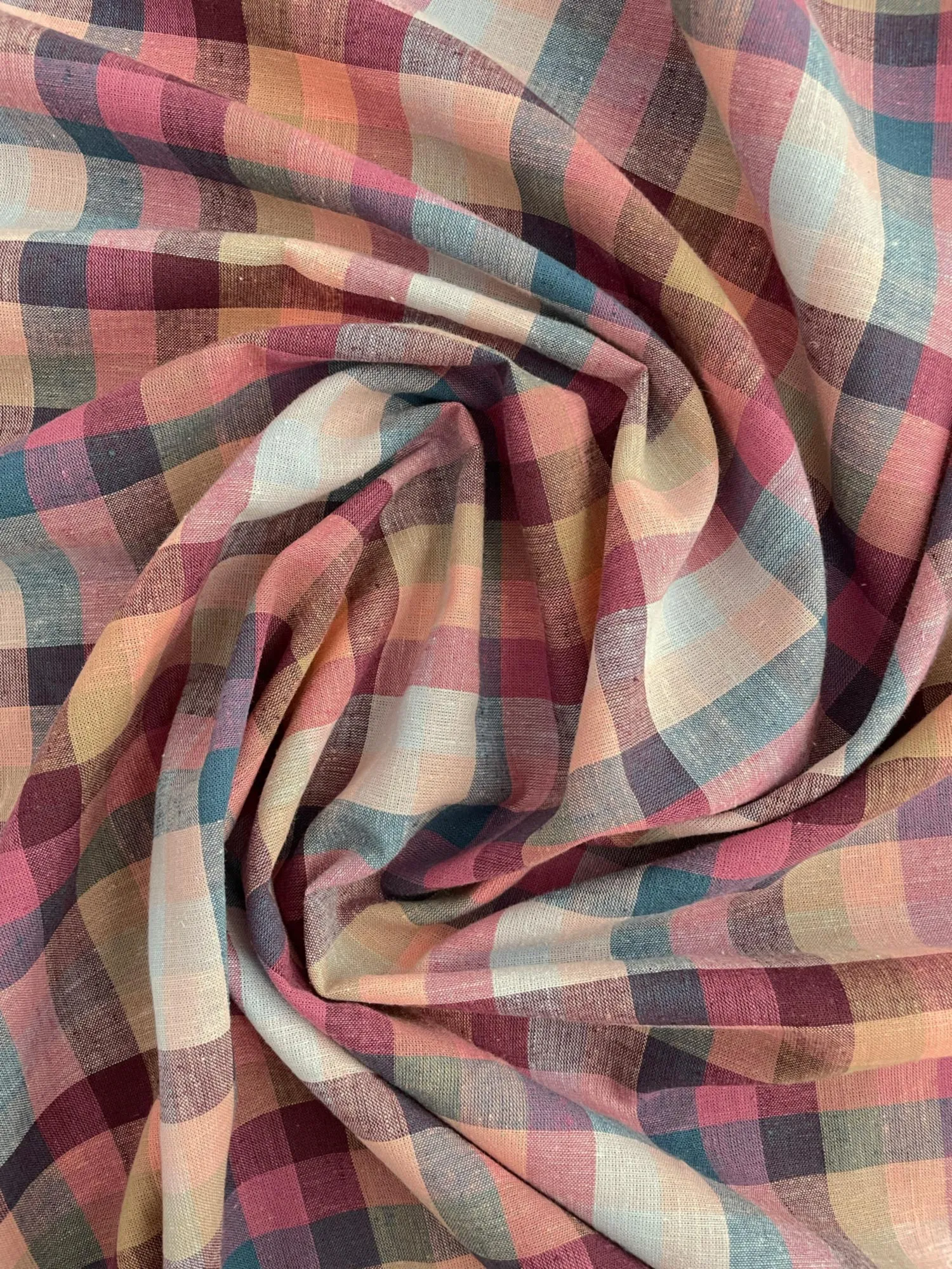 Estelle Linen Cotton Check Fabric