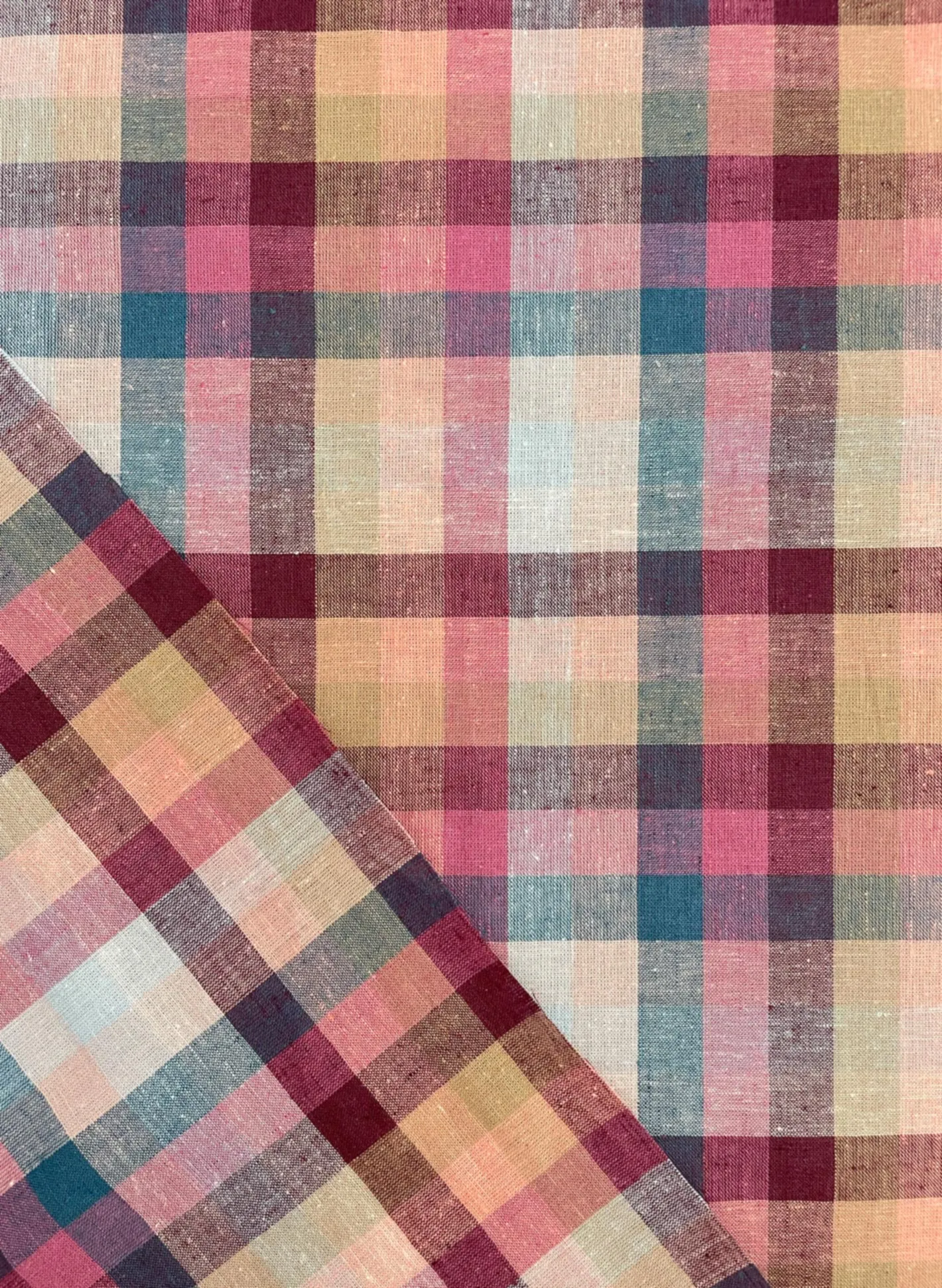 Estelle Linen Cotton Check Fabric