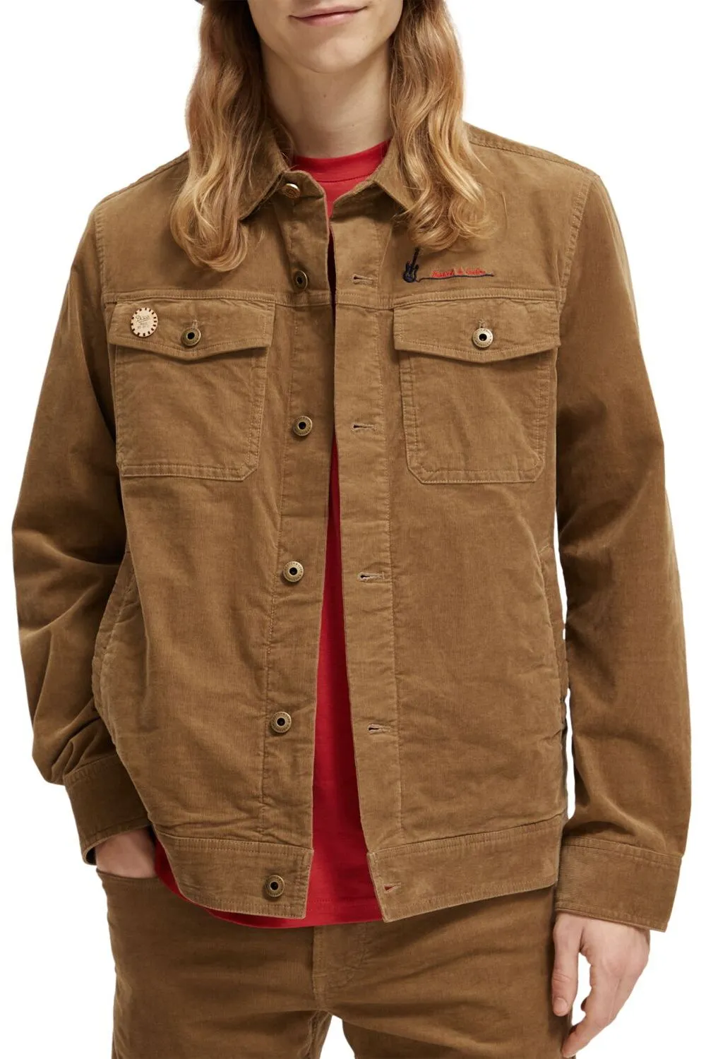 Fine Corduroy Trucker Jacket | Taupe