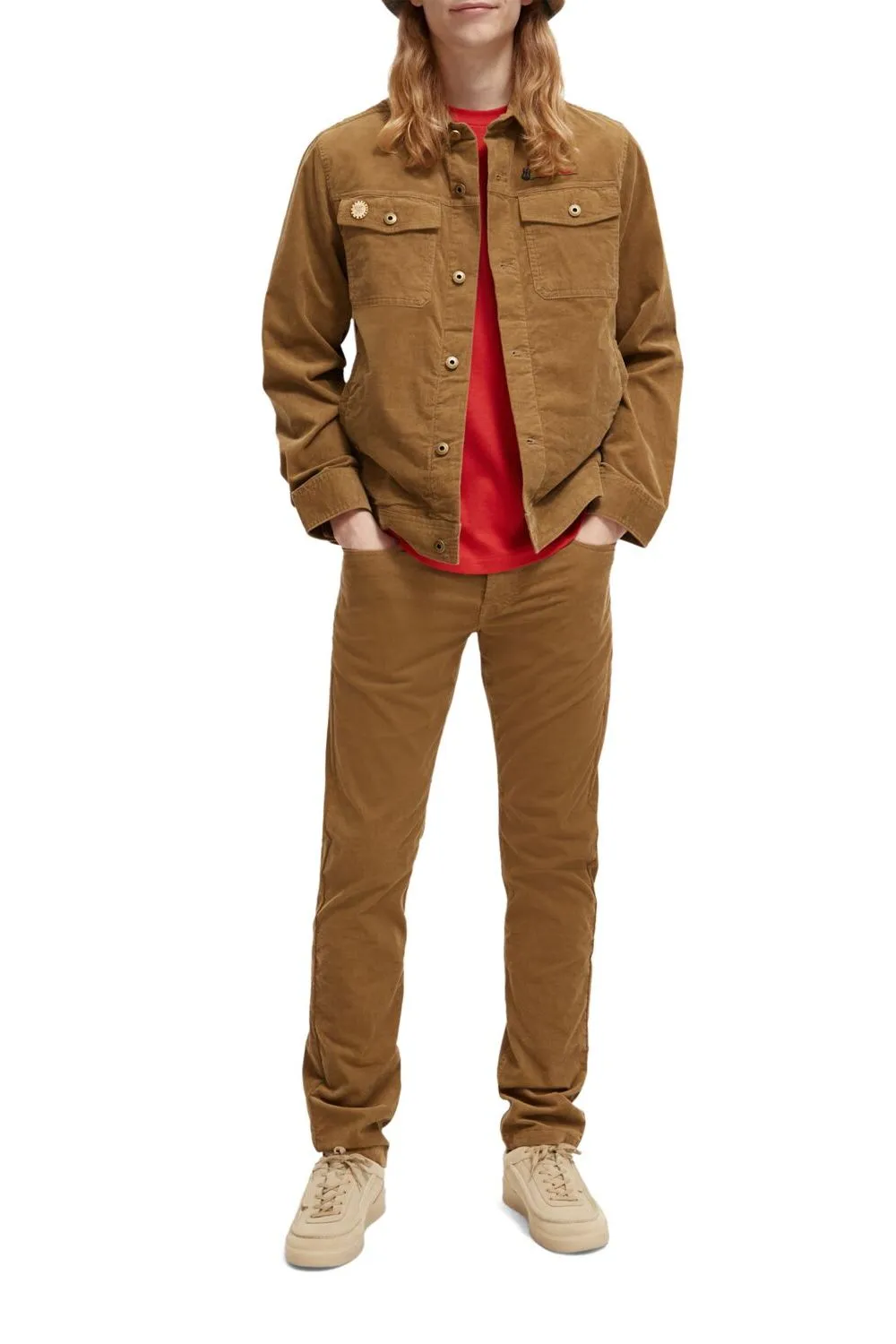 Fine Corduroy Trucker Jacket | Taupe