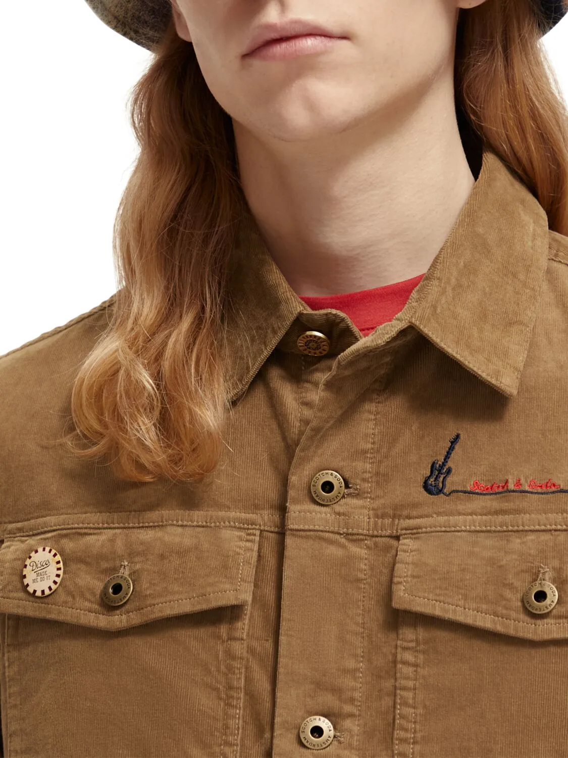 Fine Corduroy Trucker Jacket | Taupe