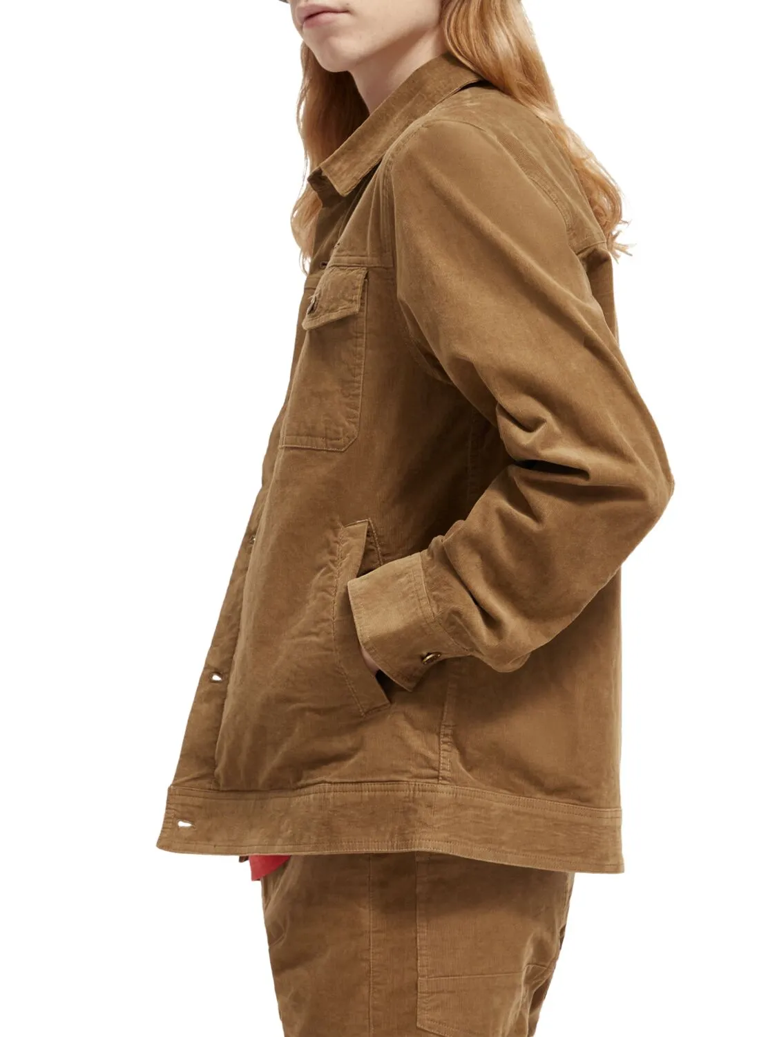 Fine Corduroy Trucker Jacket | Taupe