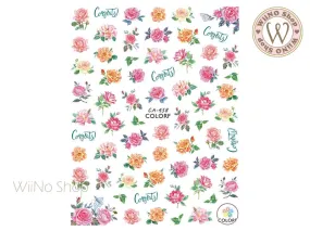 Flower Garden Adhesive Nail Art Sticker - 1 pc (CA-458)