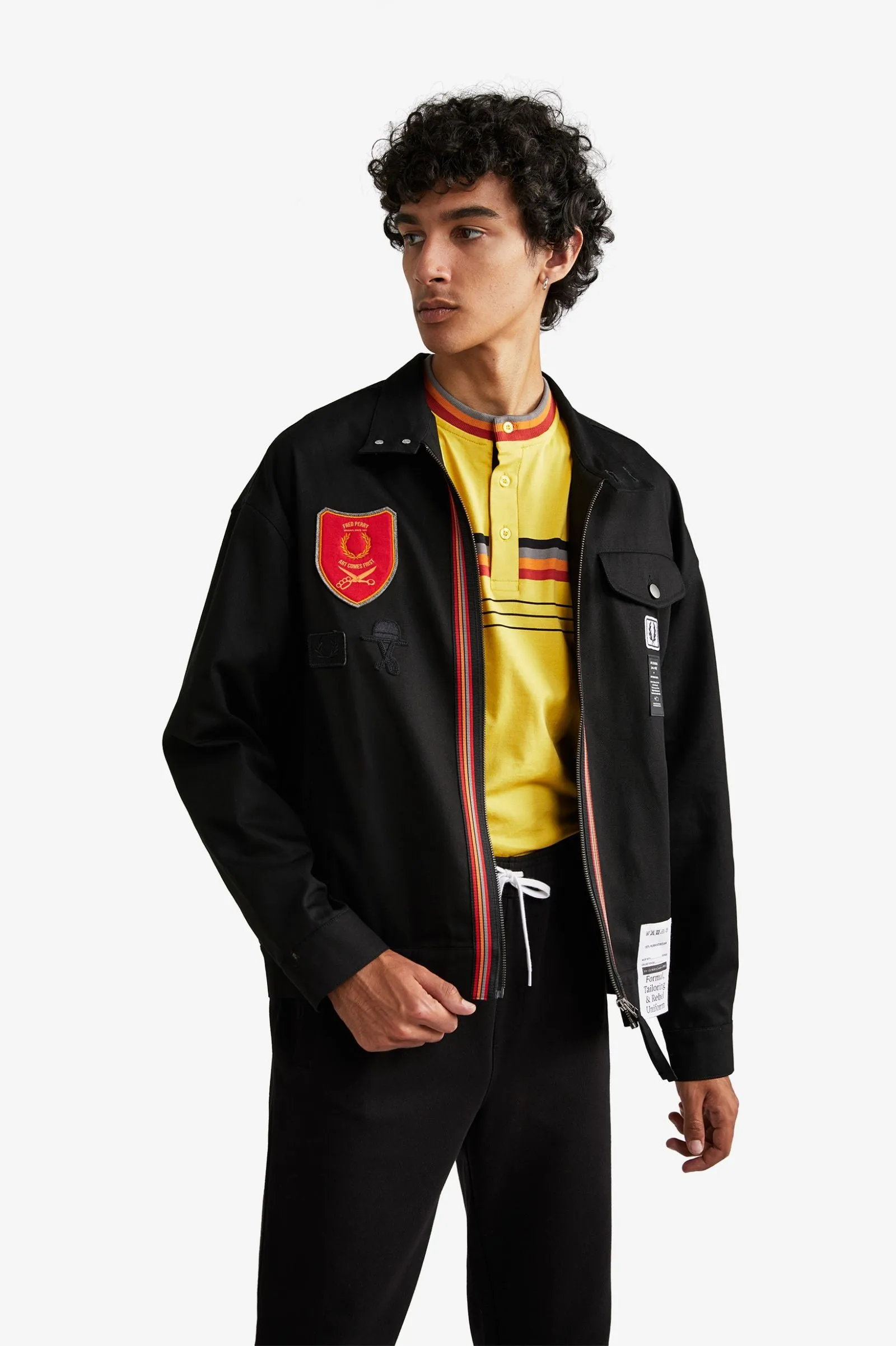 Fred Perry X Art Comes First Shield Patch Harrington Jacket