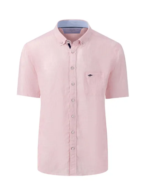 FYNCH HATTON Premium Linen S/S Shirt/Blush - New SS24