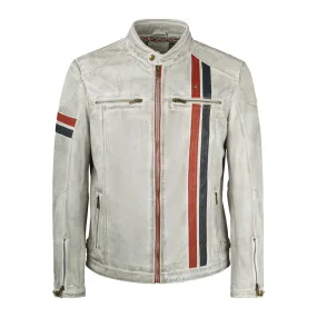 Gabicci Vintage McQueen Leather Jacket White