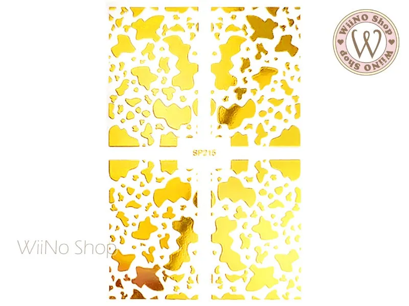 Gold Cow Print Adhesive Nail Art Sticker - 1 pc (SP215)