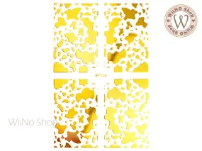 Gold Cow Print Adhesive Nail Art Sticker - 1 pc (SP215)