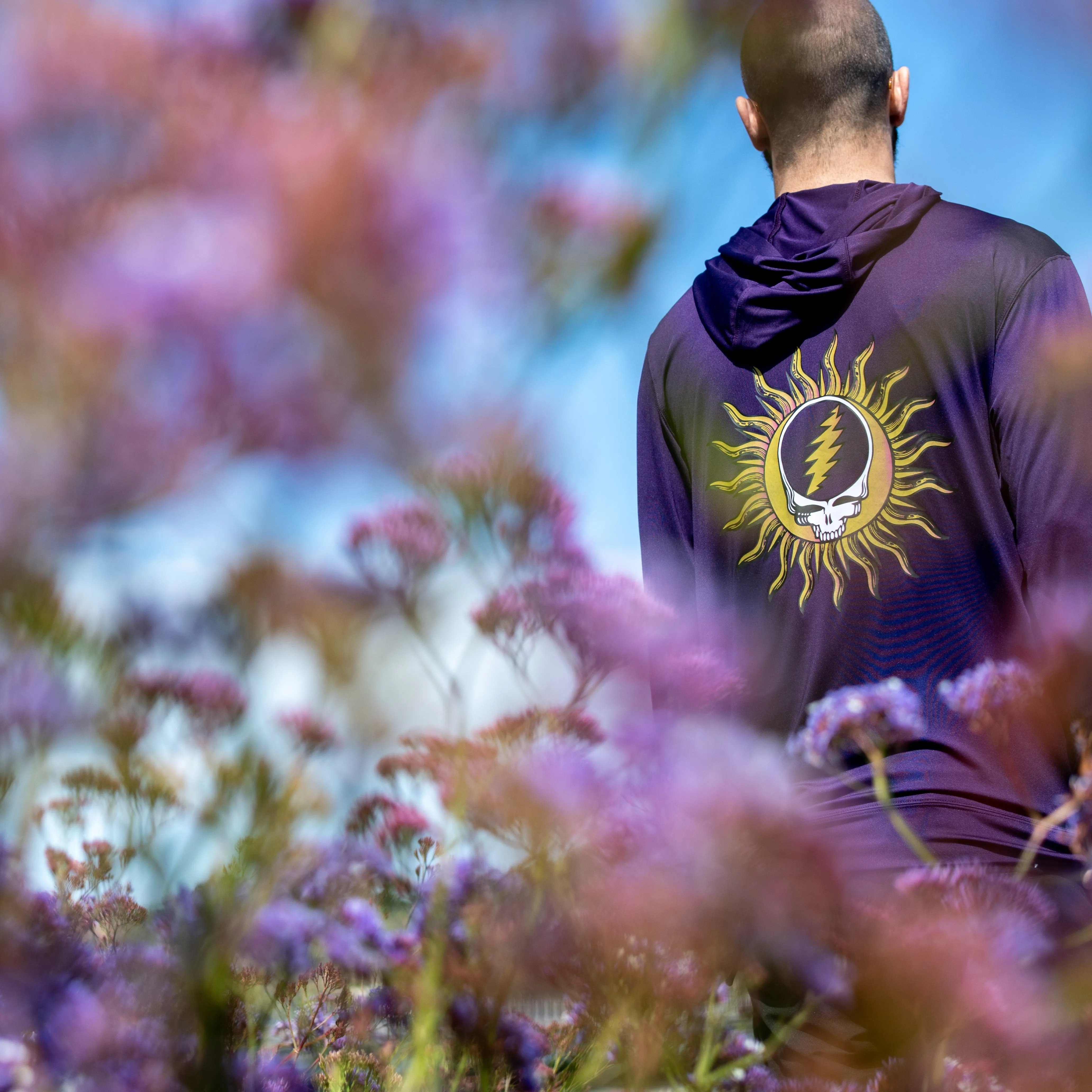 Grateful Dead | UPF 50 Hoodie | Sun and Swim Steal Your Face Hoodie Purple