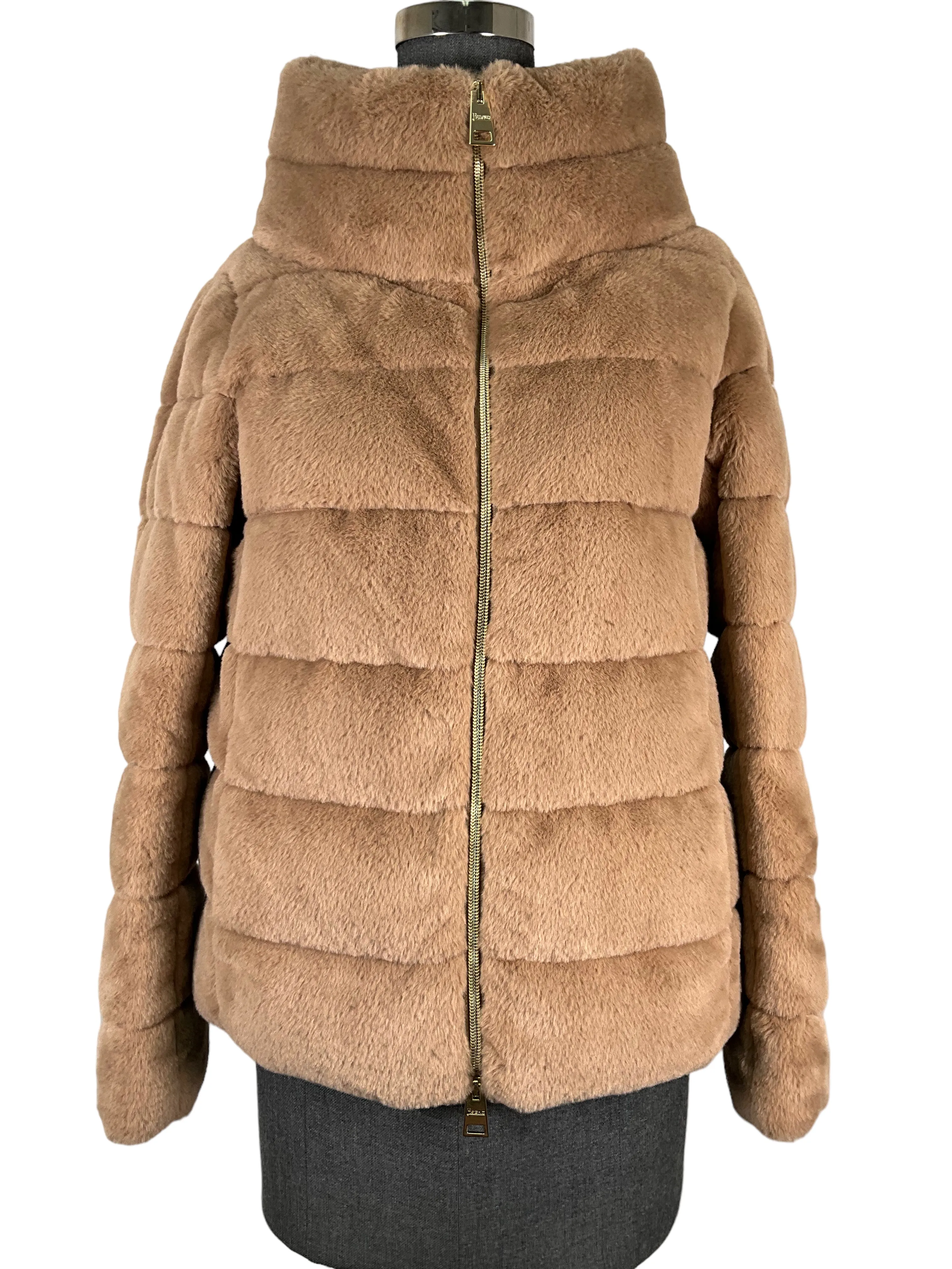 Herno Camel Faux Fur Teddy Coat Size S