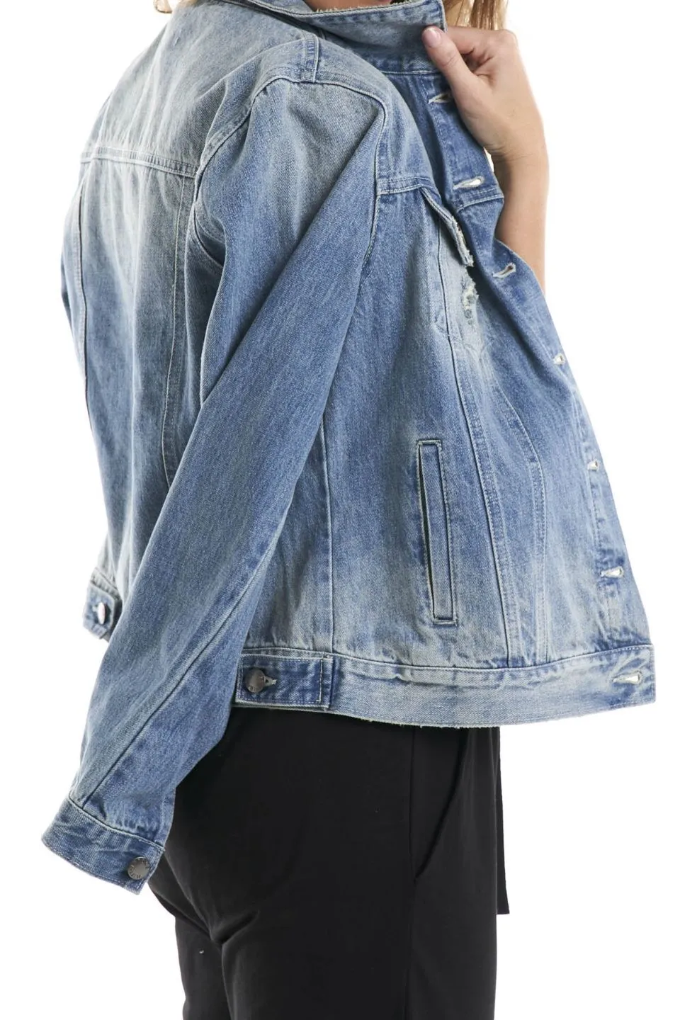 Hudson Vintage Distress Blue Denim Jacket