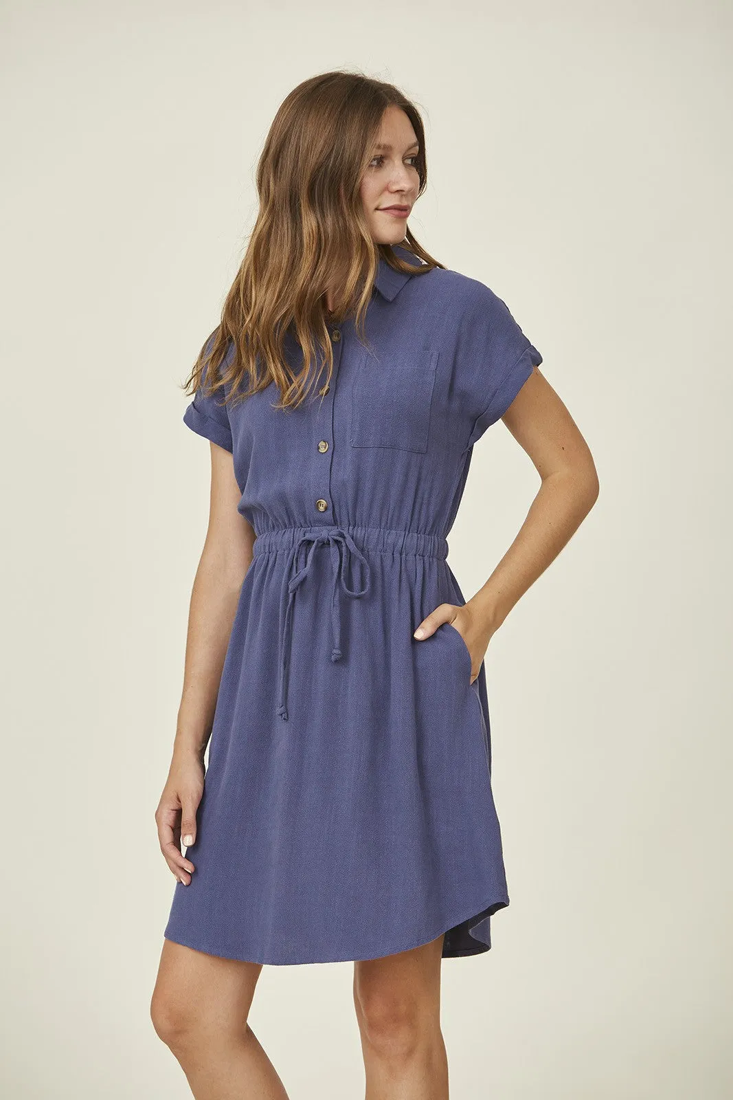 Jackie Button Down Knee Length Dress