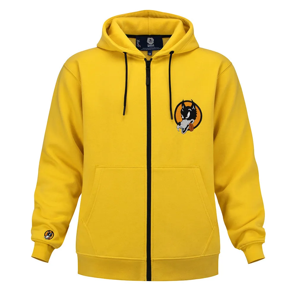 Jerry Garcia Wolf Zip-Up Hoodie in Yellow