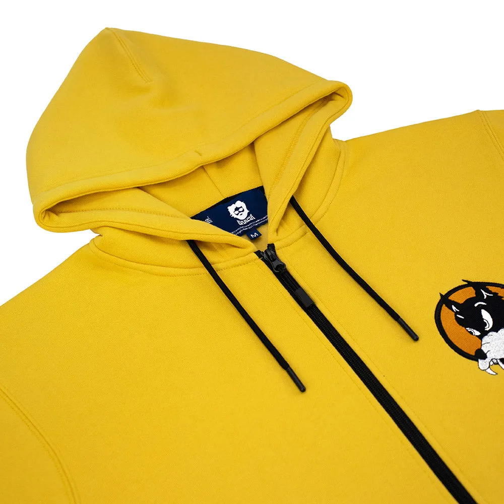 Jerry Garcia Wolf Zip-Up Hoodie in Yellow