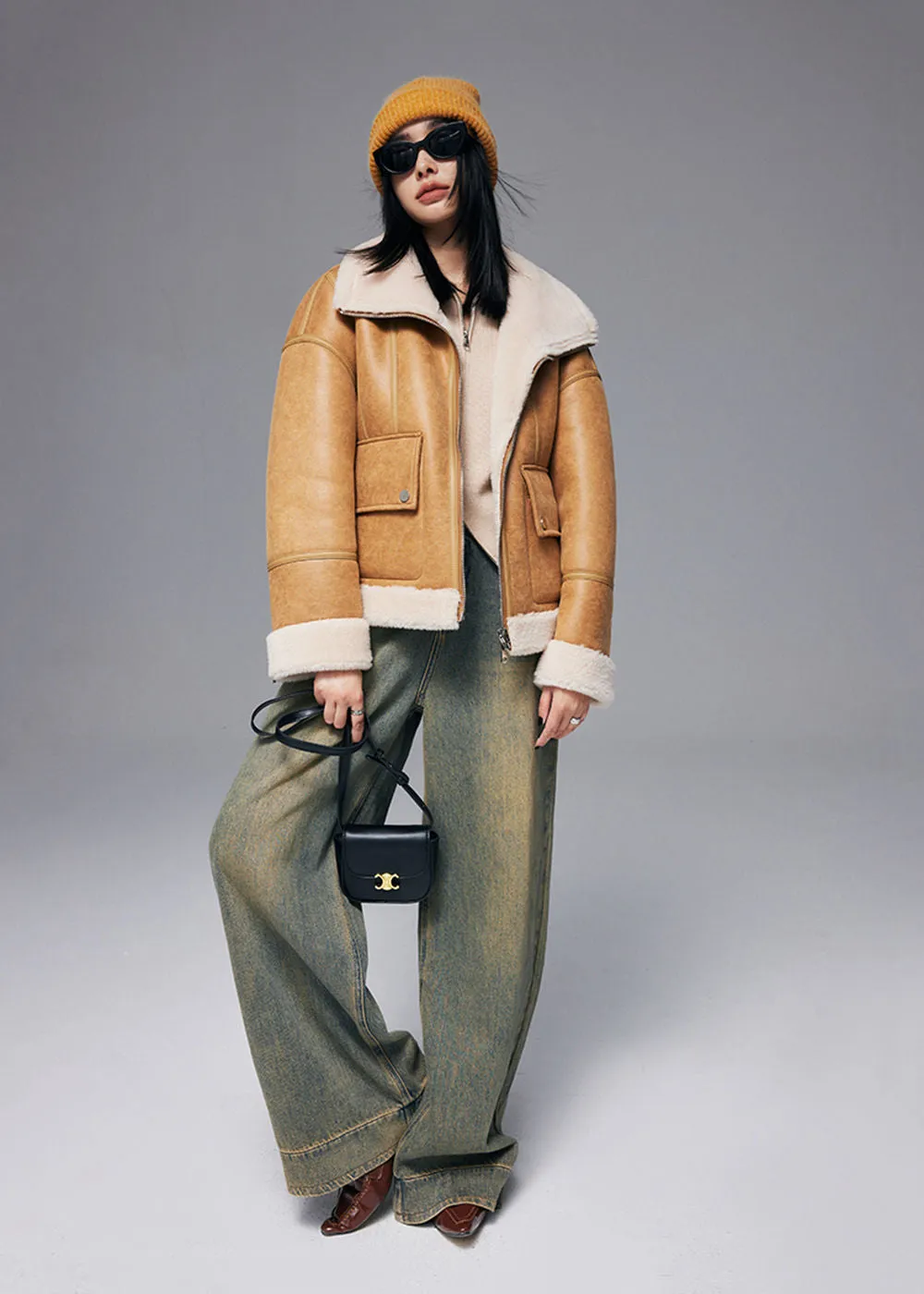 Jillian Wool Fur Leather Jacket