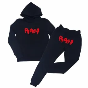 Kids Rawyalty Raw Drip Red Hoodie & Jogger Set (Black/Red)