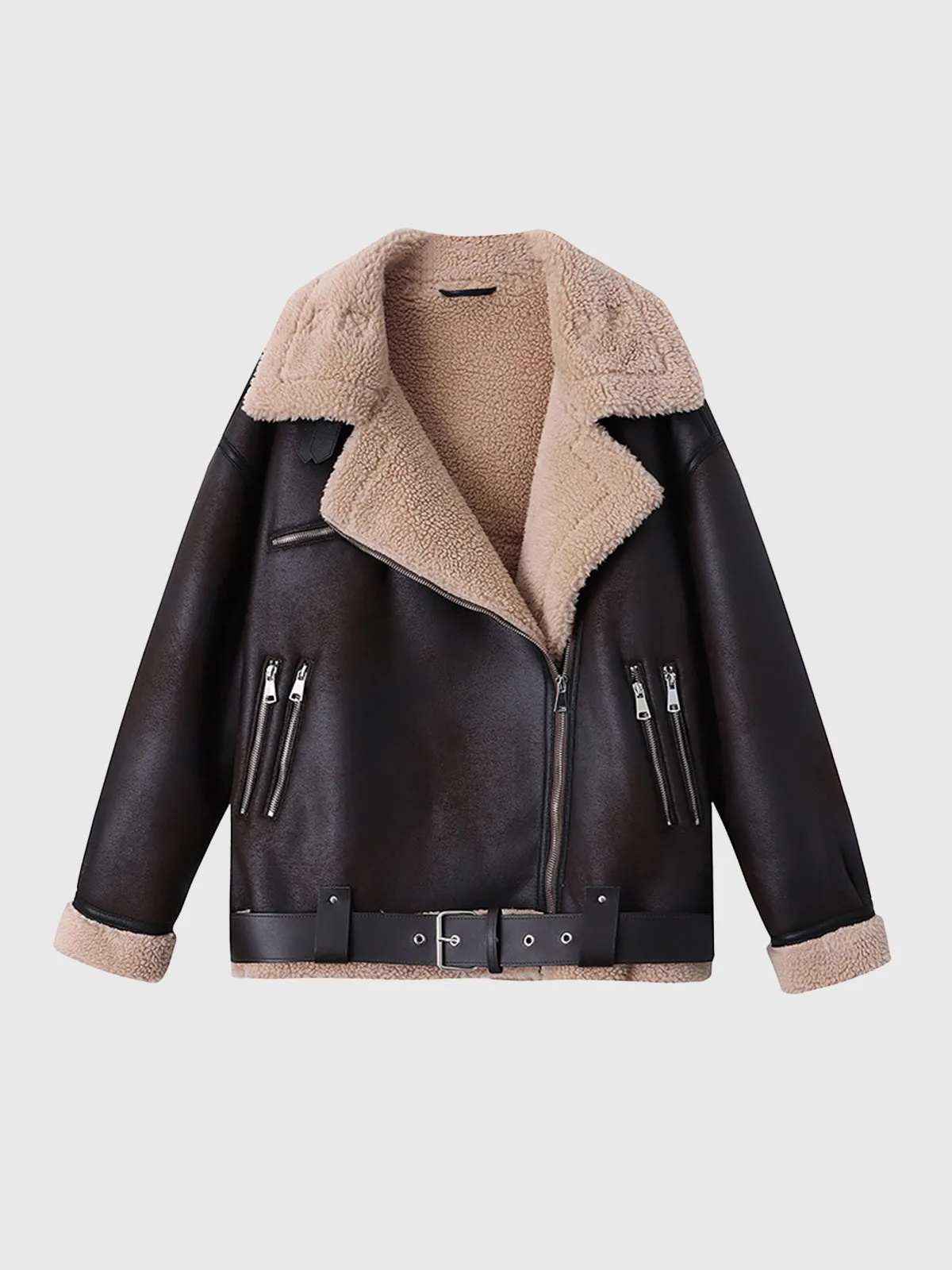 Leisurely Shearling Leather Jacket