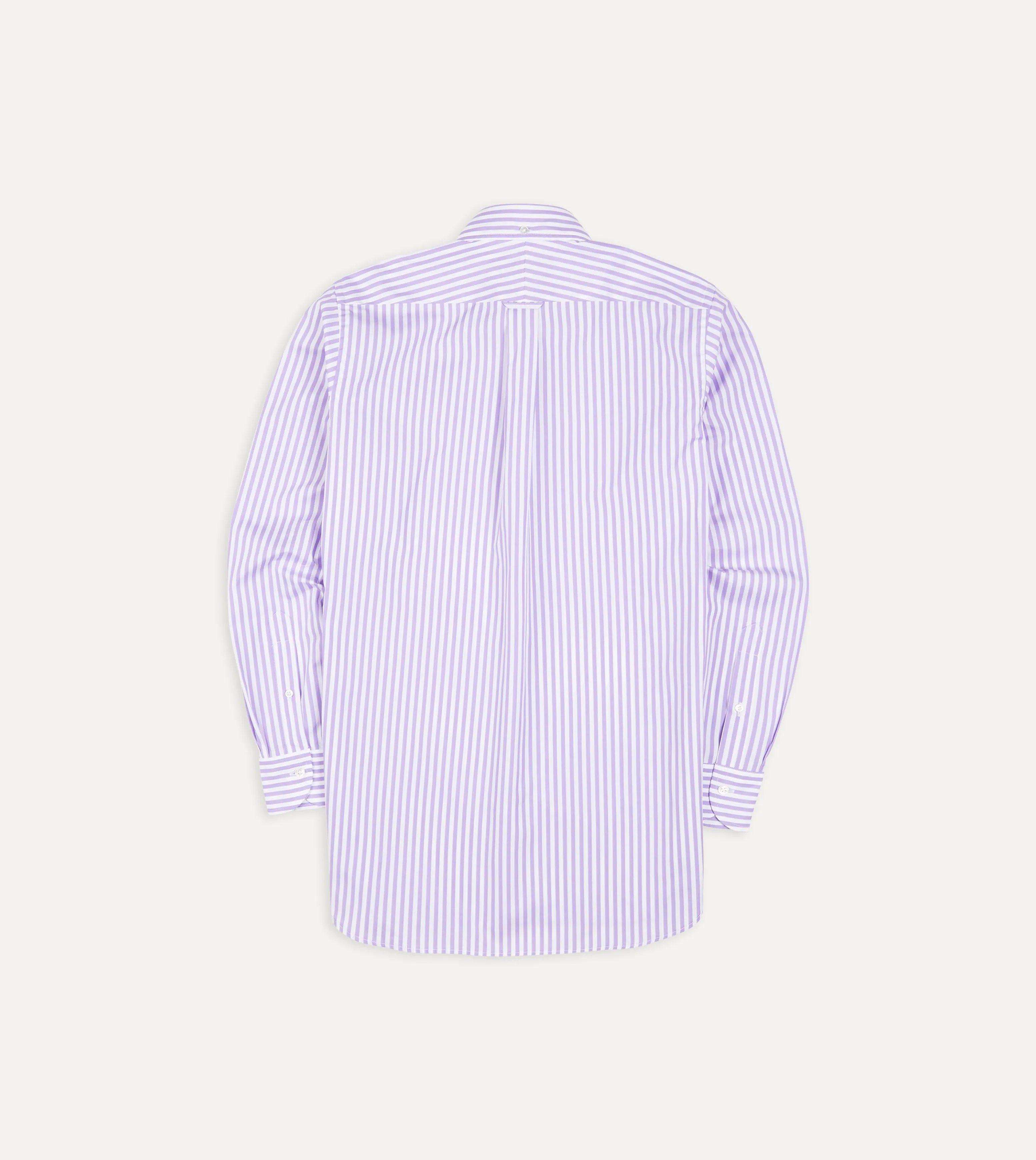 Lilac Bengal Stripe Cotton Poplin Button-Down Shirt