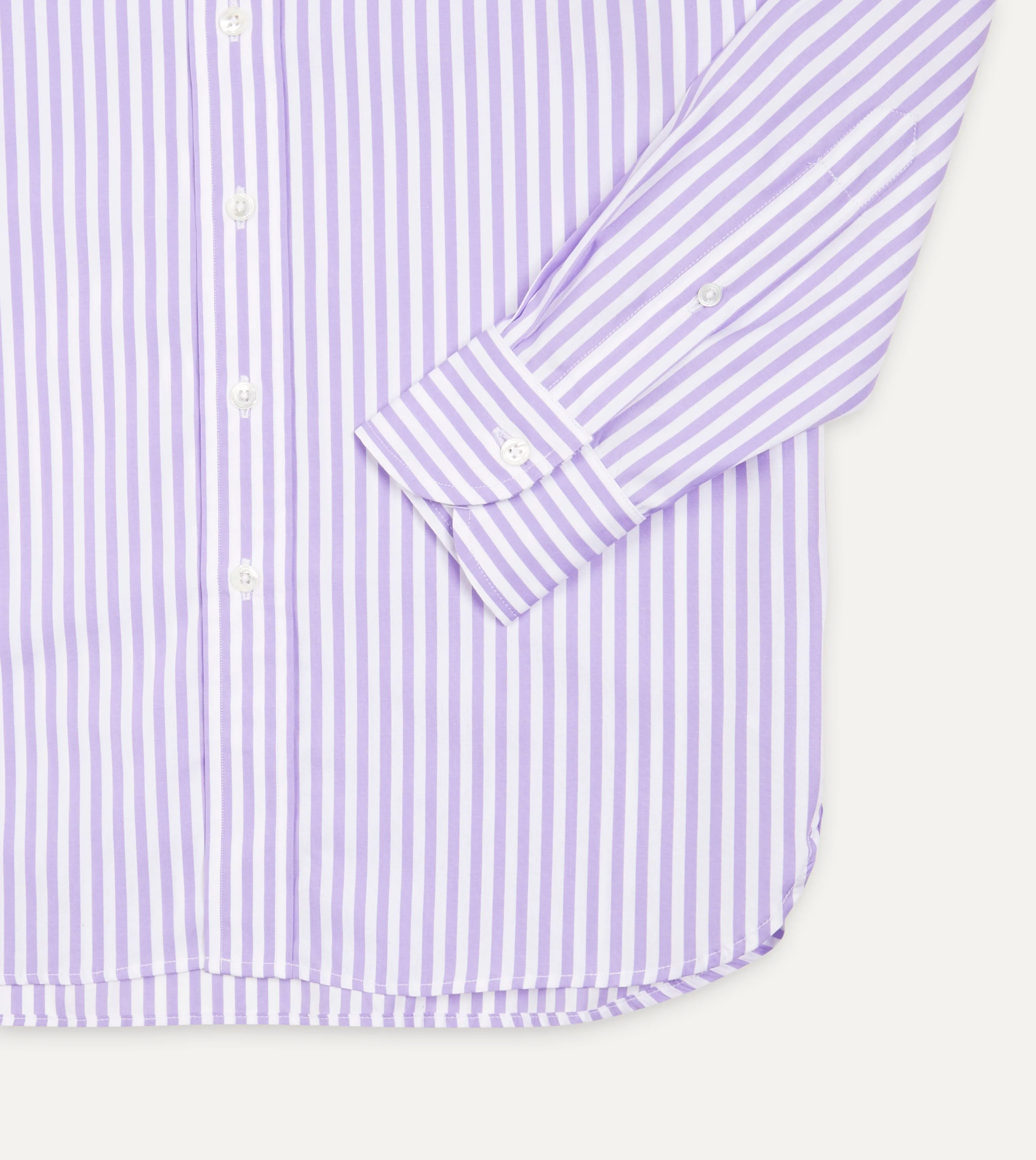 Lilac Bengal Stripe Cotton Poplin Button-Down Shirt