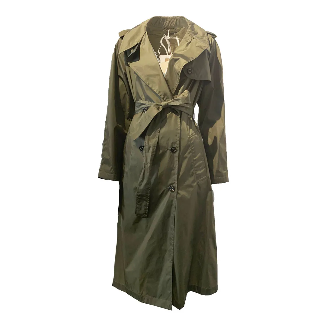 LONG GREEN TRENCH COAT