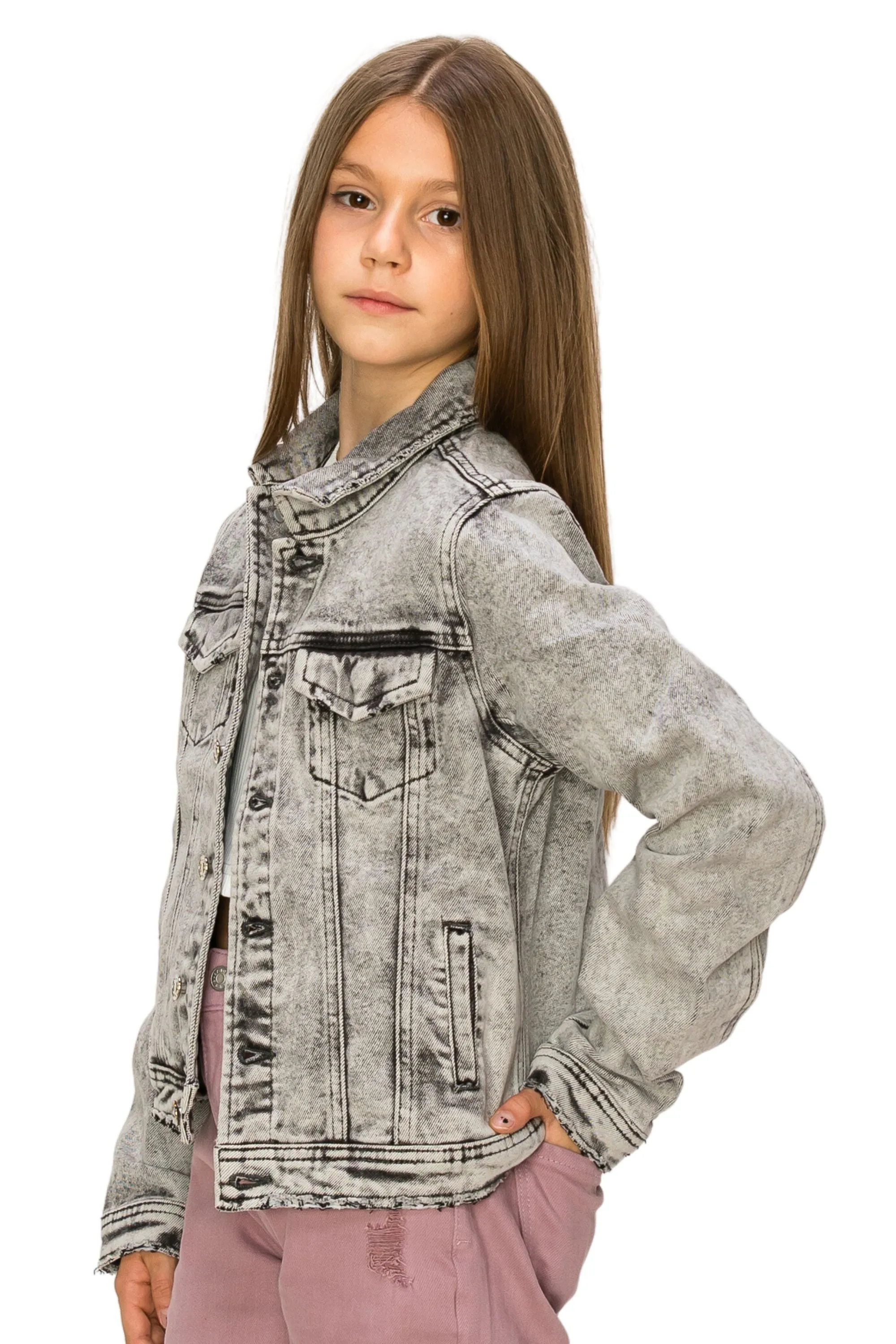 Loretta - Basic Denim Jacket In Grey