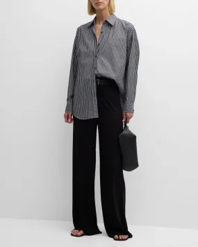 Mael Oversized Shirt - Black White Stripe