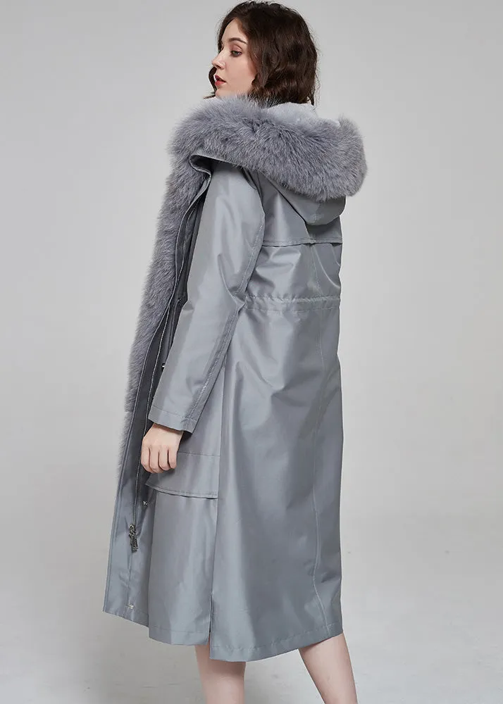 Marie Real Fur Hooded Long Parka