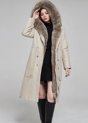 Marie Real Fur Hooded Long Parka